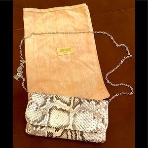 Ted Rossi Nyc snakeskin leather clutch